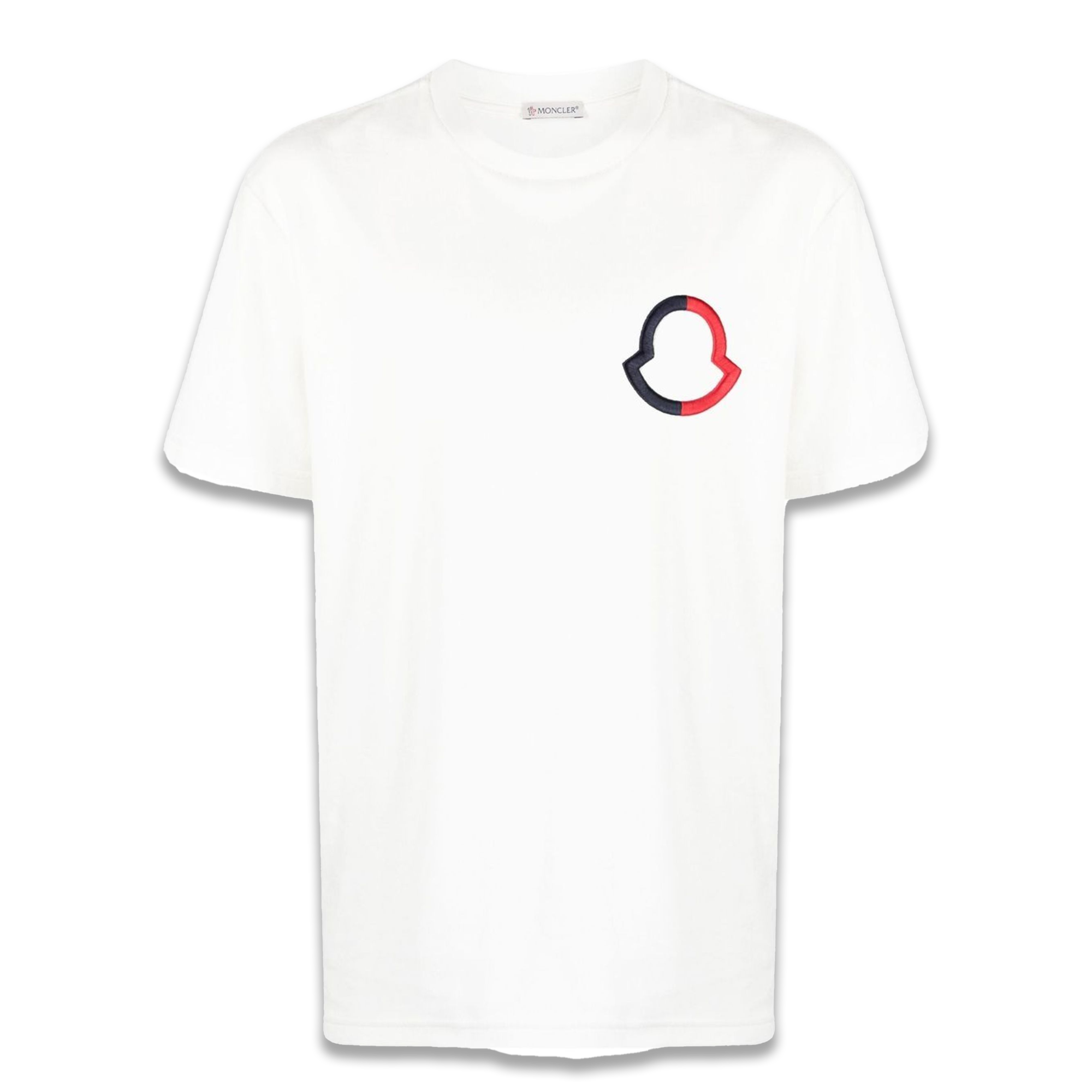 Moncler White Embroidered Logo Outline T-Shirt