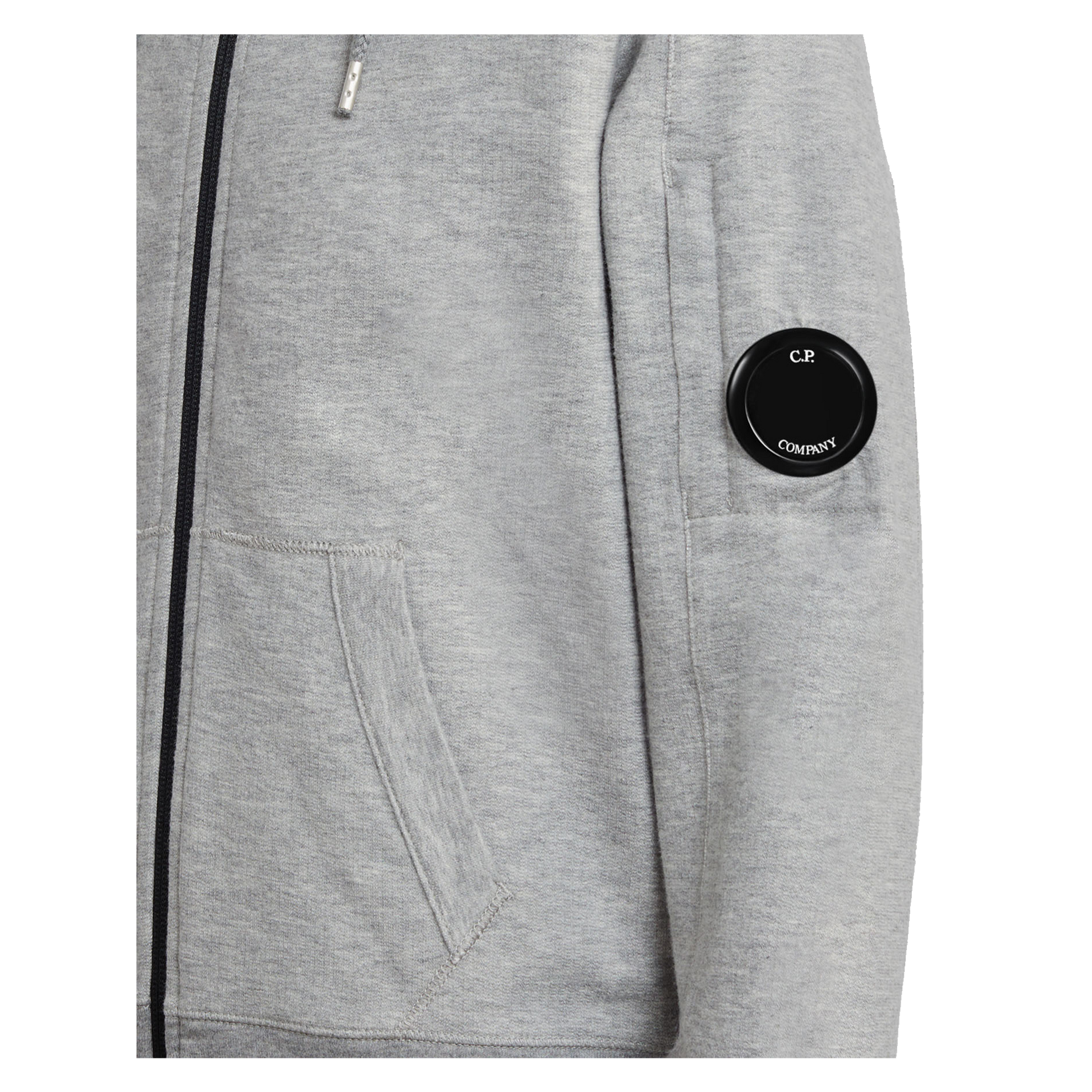 CP Company Lens-Detail Zip-Up Grey Hoodie - Fairchild Fashion 