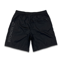 Moncler Black Logo Patch Swim Shorts - Fairchild Fashion 