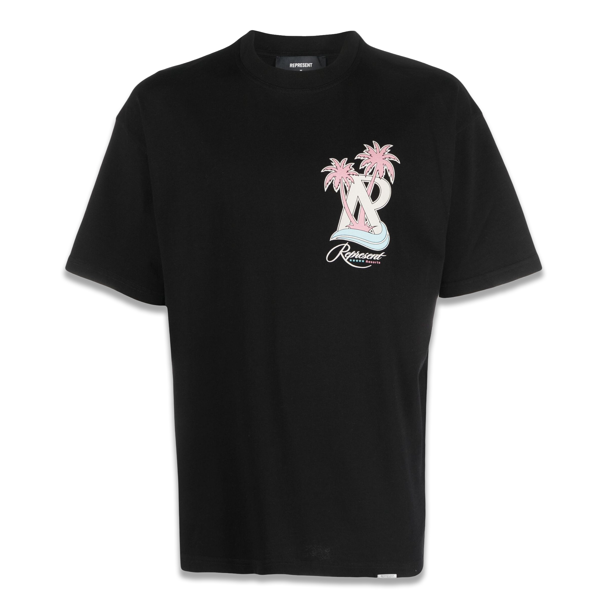 Represent Black Resort Logo-Print Cotton T-Shirt - Fairchild Fashion 